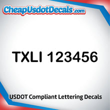 Load image into Gallery viewer, TXLI Number Decal Sticker (Set of 2)