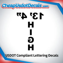 Load image into Gallery viewer, Reversed Trailer or Truck Height Number Decal Sticker Sign (Set of 2)