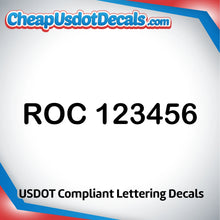 Load image into Gallery viewer, ROC Number Decal Sticker (Set of 2)