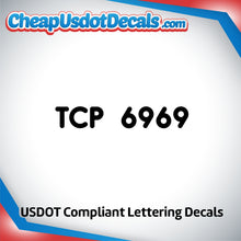 Load image into Gallery viewer, TCP Number Decal Sticker (Set of 2)