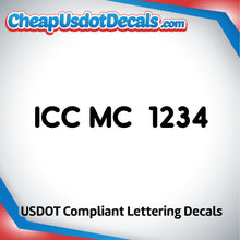 Load image into Gallery viewer, ICC MC Number Decal Sticker (Set of 2)