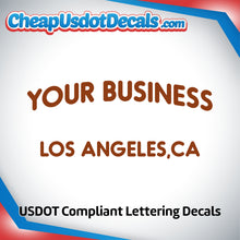 Load image into Gallery viewer, Arched Business Name with USDOT or Location Decal Sticker (Set of 2)