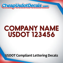Load image into Gallery viewer, Company Name with USDOT Number Sticker Decal (Set of 2)