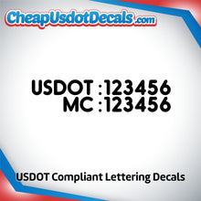 Load image into Gallery viewer, US DOT & MC Number Sticker Decal (Set of 2)