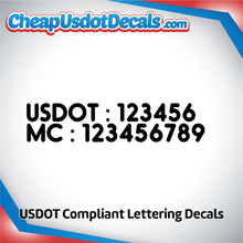 Load image into Gallery viewer, USDOT & MC Number Decal Sticker (Set of 2)