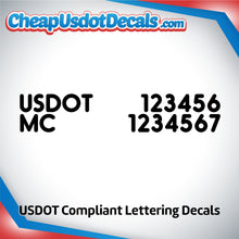 Load image into Gallery viewer, US DOT & MC Number Sticker Decal (Set of 2)