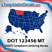 Load image into Gallery viewer, USDOT Number Decal Sticker Montana (Set of 2)