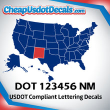 Load image into Gallery viewer, USDOT Number Decal Sticker New Mexico (Set of 2)