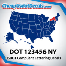Load image into Gallery viewer, USDOT Number Decal Sticker New York (Set of 2)