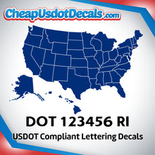 Load image into Gallery viewer, USDOT Number Decal Sticker Rhode Island (Set of 2)
