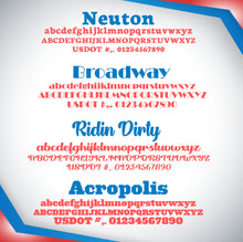 Load image into Gallery viewer, Arched Business Name with USDOT or Location Decal Sticker (Set of 2)