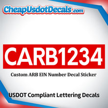 Load image into Gallery viewer, arb ein number decal