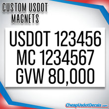Load image into Gallery viewer, usdot mc gvw magnets