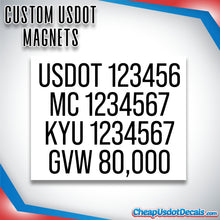 Load image into Gallery viewer, usdot mc kyu gvw magnets