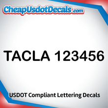 Load image into Gallery viewer, TACLA Number Decal Sticker (Set of 2)
