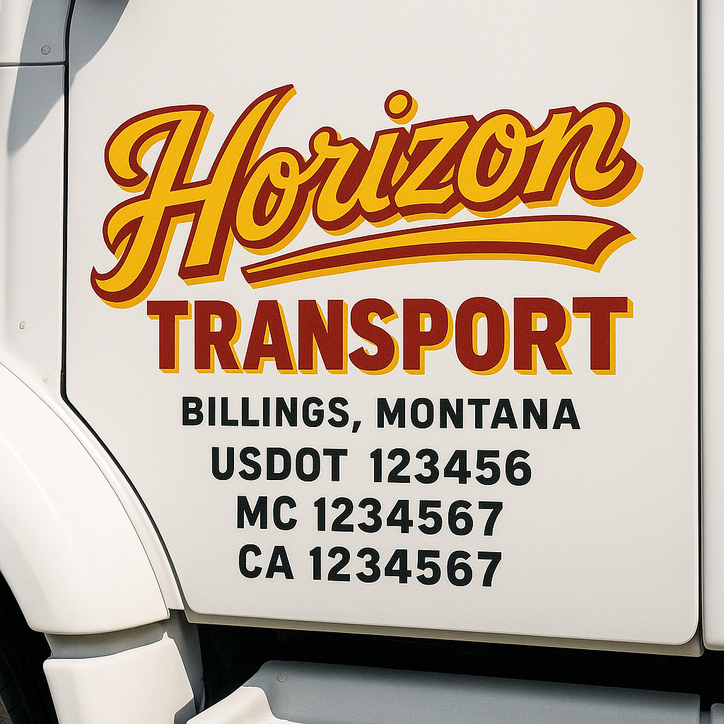 Custom Truck Door Decal Sticker Label Signs For Compliance | USDOT Truck Door Decal Lettering For Trucking & Transport Companies