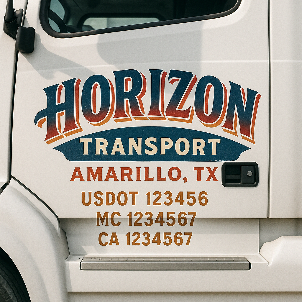 Custom Truck Door Decal Sticker Label Signs For Compliance | USDOT Truck Door Decal Lettering For Trucking & Transport Companies