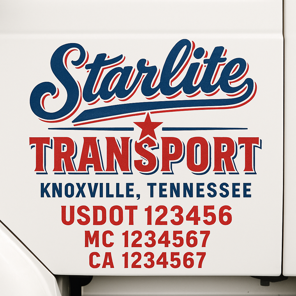 Custom Truck Door Decal Sticker Label Signs For Compliance | USDOT Truck Door Decal Lettering For Trucking & Transport Companies