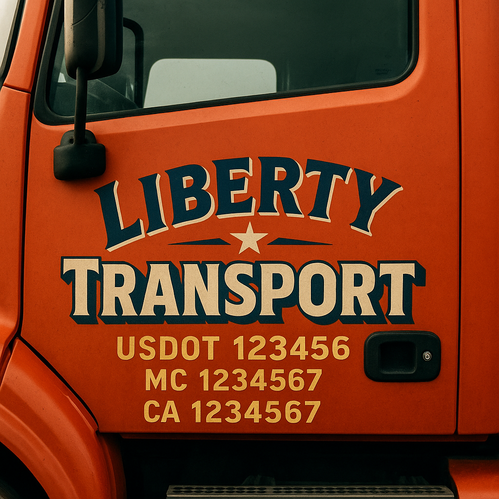 Custom Truck Door Decal Sticker Label Signs For Compliance | USDOT Truck Door Decal Lettering For Trucking & Transport Companies