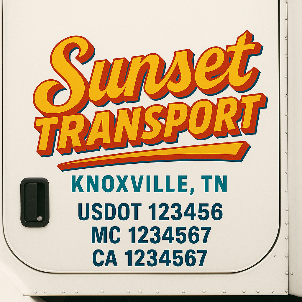 Custom Truck Door Decal Sticker Label Signs For Compliance | USDOT Truck Door Decal Lettering For Trucking & Transport Companies