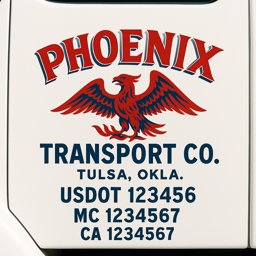 Custom Truck Door Decal Sticker Label Signs For Compliance | USDOT Truck Door Decal Lettering For Trucking & Transport Companies