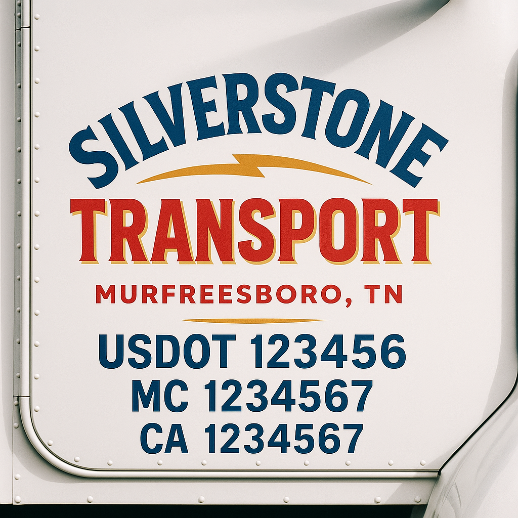 Custom Truck Door Decal Sticker Label Signs For Compliance | USDOT Truck Door Decal Lettering For Trucking & Transport Companies