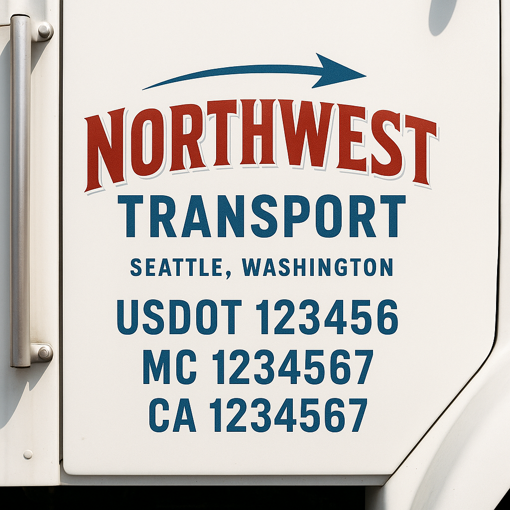 Custom Truck Door Decal Sticker Label Signs For Compliance | USDOT Truck Door Decal Lettering For Trucking & Transport Companies