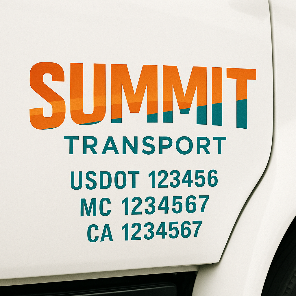 Custom Truck Door Decal Sticker Label Signs For Compliance | USDOT Truck Door Decal Lettering For Trucking & Transport Companies