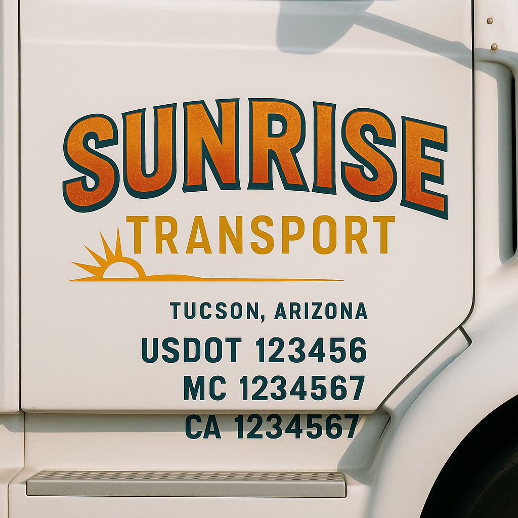 Custom Truck Door Decal Sticker Label Signs For Compliance | USDOT Truck Door Decal Lettering For Trucking & Transport Companies