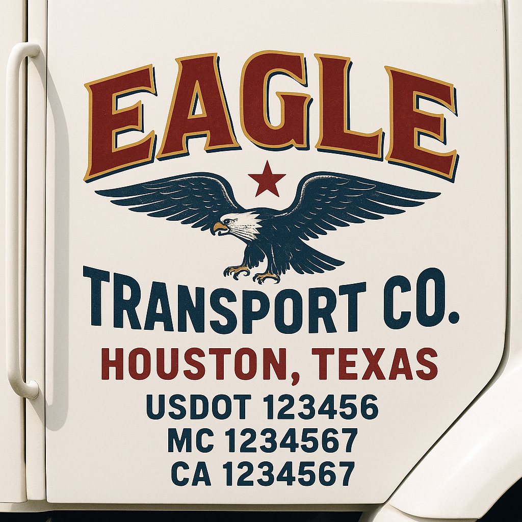 Custom Truck Door Decal Sticker Label Signs For Compliance | USDOT Truck Door Decal Lettering For Trucking & Transport Companies