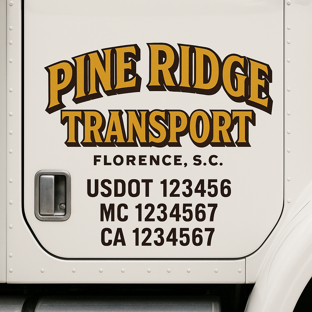 Custom Truck Door Decal Sticker Label Signs For Compliance | USDOT Truck Door Decal Lettering For Trucking & Transport Companies