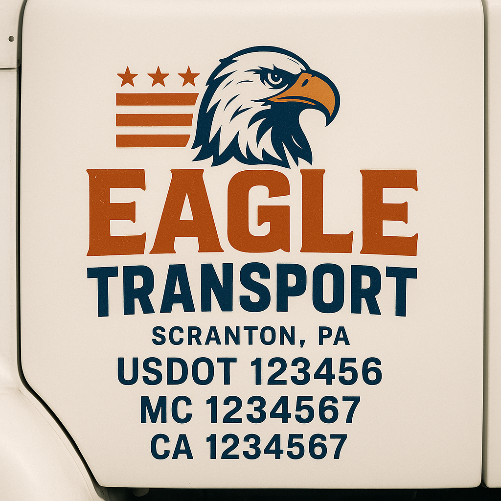 Custom Truck Door Decal Sticker Label Signs For Compliance | USDOT Truck Door Decal Lettering For Trucking & Transport Companies
