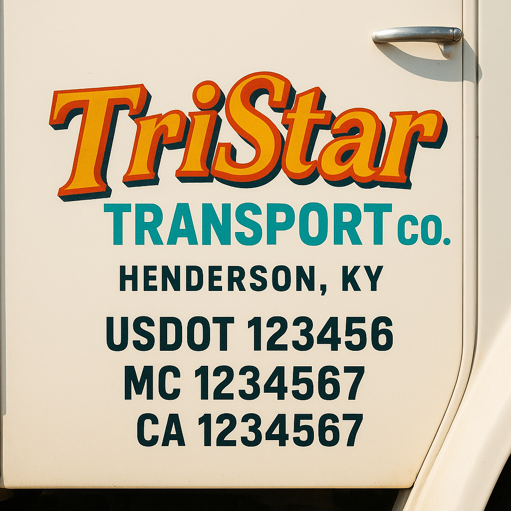 Custom Truck Door Decal Sticker Label Signs For Compliance | USDOT Truck Door Decal Lettering For Trucking & Transport Companies