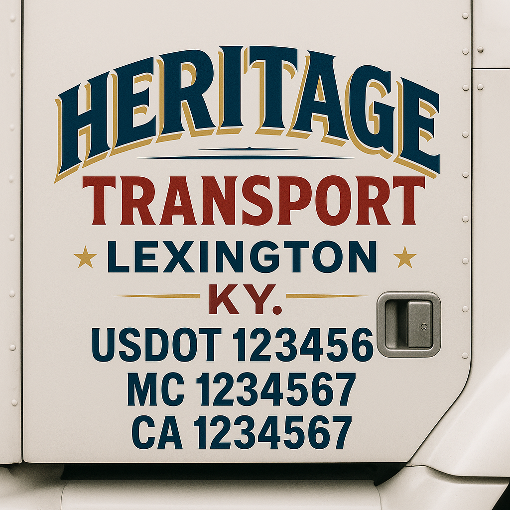 Custom Truck Door Decal Sticker Label Signs For Compliance | USDOT Truck Door Decal Lettering For Trucking & Transport Companies