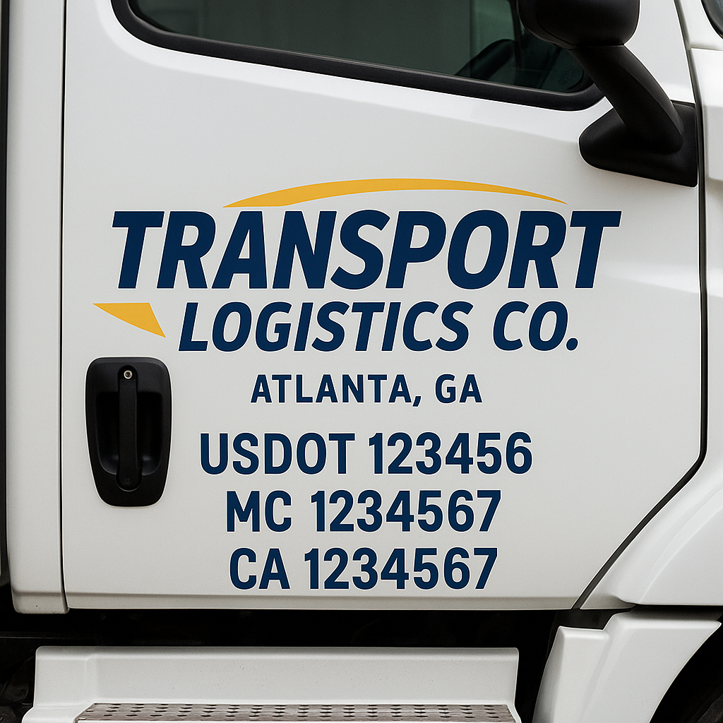 Custom Truck Door Decal Sticker Label Signs For Compliance | USDOT Truck Door Decal Lettering For Trucking & Transport Companies