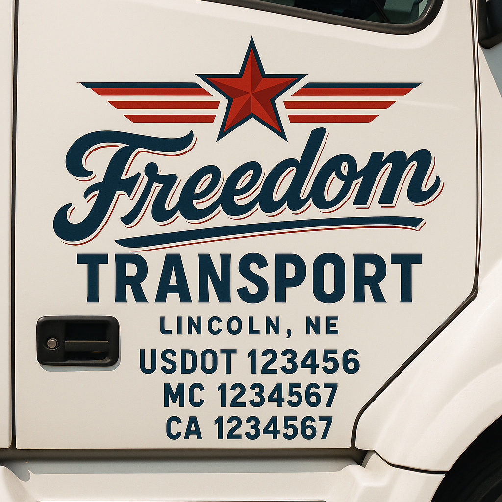 Custom Truck Door Decal Sticker Label Signs For Compliance | USDOT Truck Door Decal Lettering For Trucking & Transport Companies