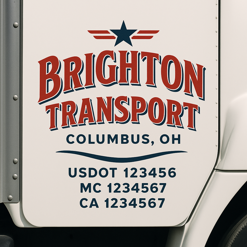 Custom Truck Door Decal Sticker Label Signs For Compliance | USDOT Truck Door Decal Lettering For Trucking & Transport Companies