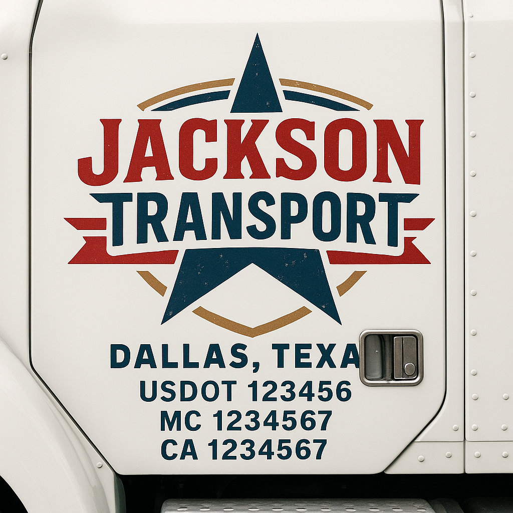 Custom Truck Door Decal Sticker Label Signs For Compliance | USDOT Truck Door Decal Lettering For Trucking & Transport Companies