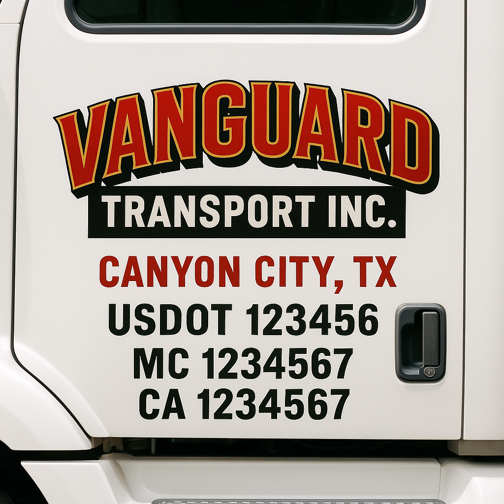 Custom Truck Door Decal Sticker Label Signs For Compliance | USDOT Truck Door Decal Lettering For Trucking & Transport Companies