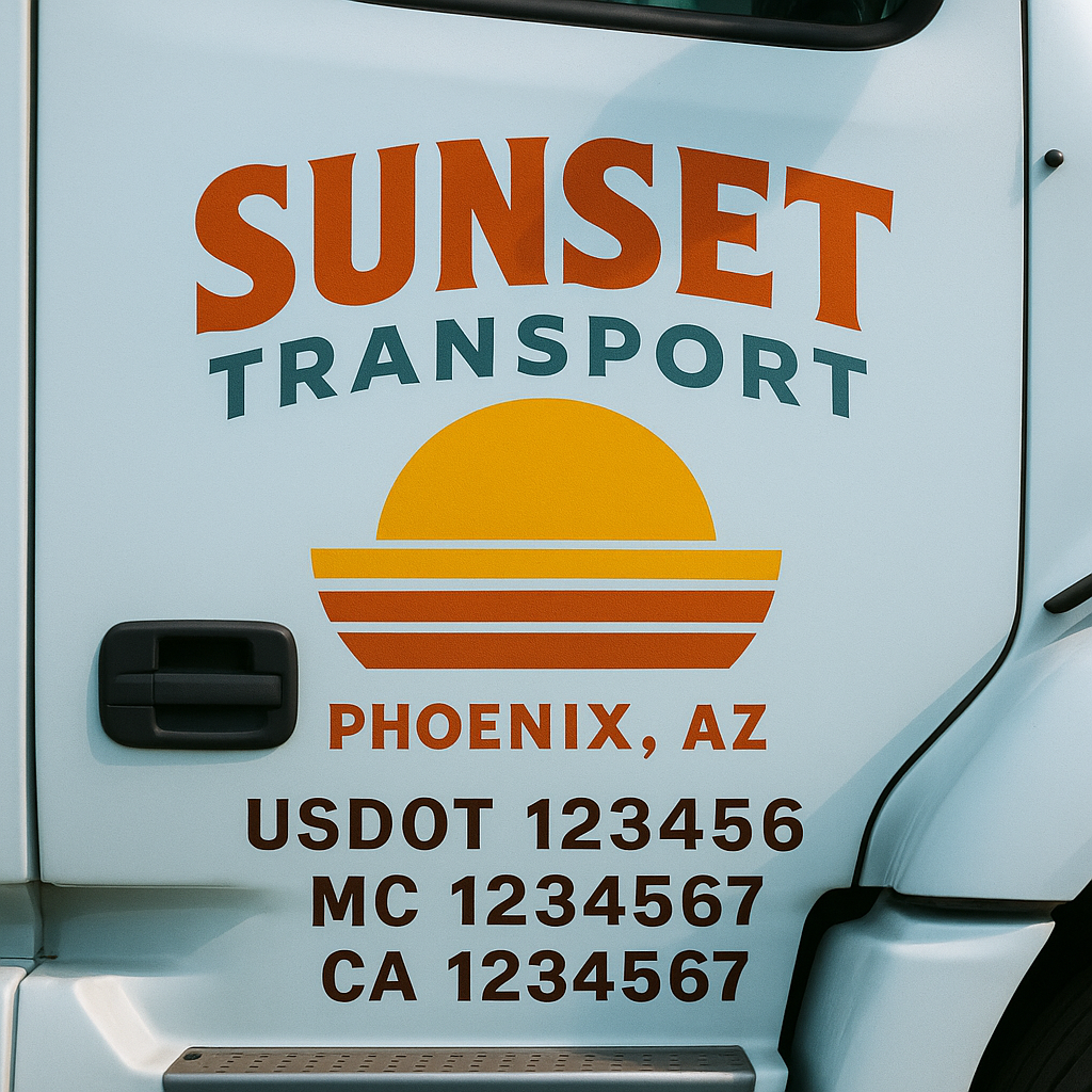 Custom Truck Door Decal Sticker Label Signs For Compliance | USDOT Truck Door Decal Lettering For Trucking & Transport Companies