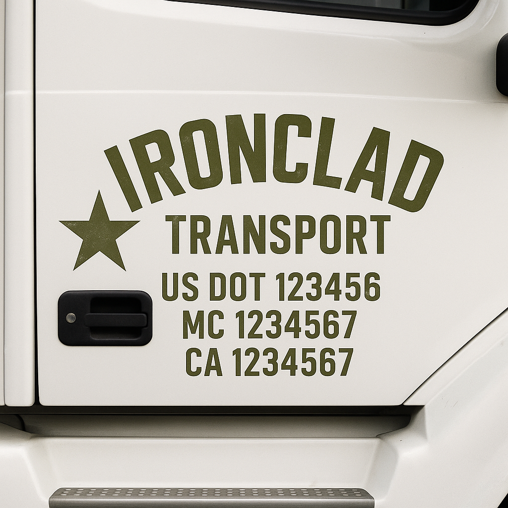 Custom Truck Door Decal Sticker Label Signs For Compliance | USDOT Truck Door Decal Lettering For Trucking & Transport Companies