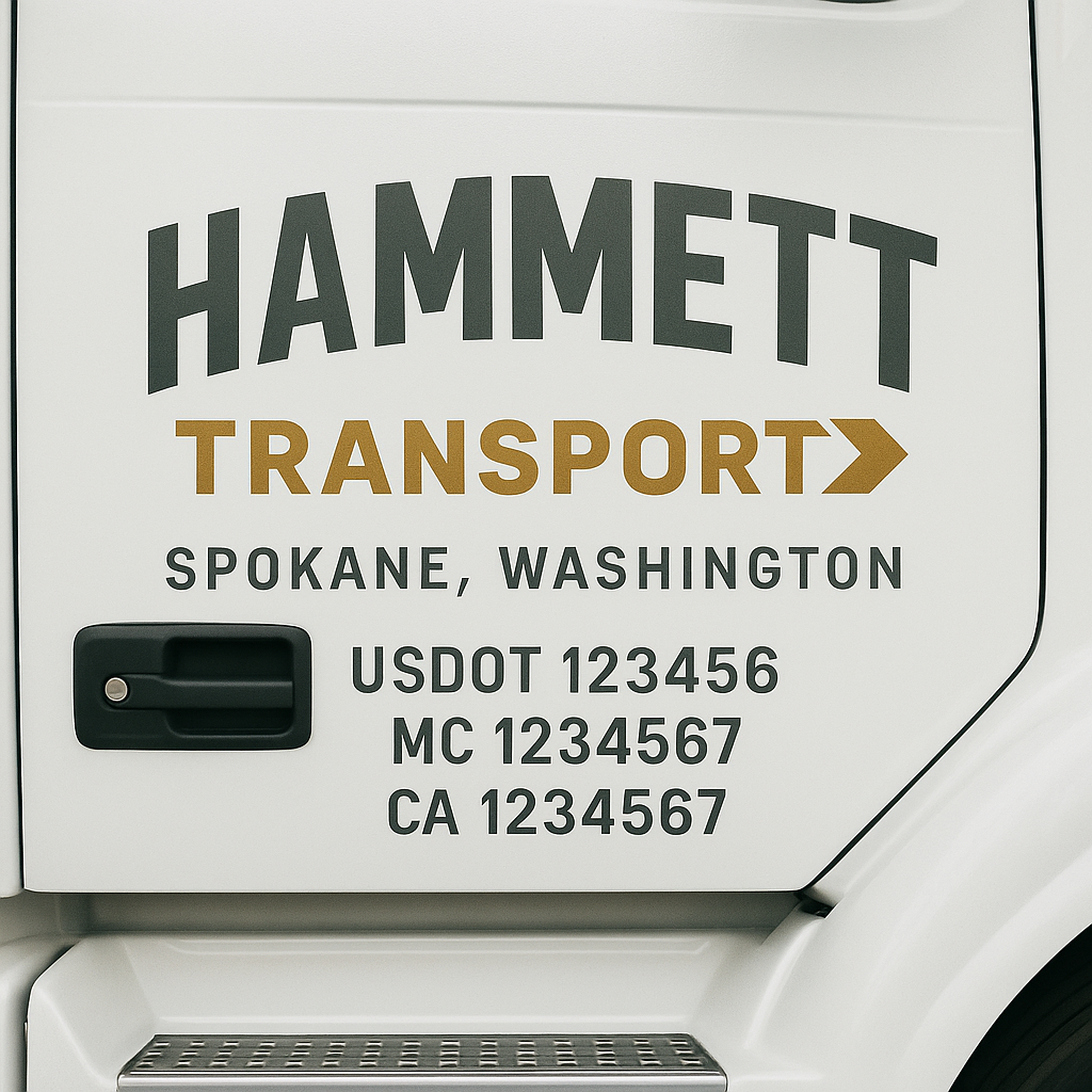 Custom Truck Door Decal Sticker Label Signs For Compliance | USDOT Truck Door Decal Lettering For Trucking & Transport Companies