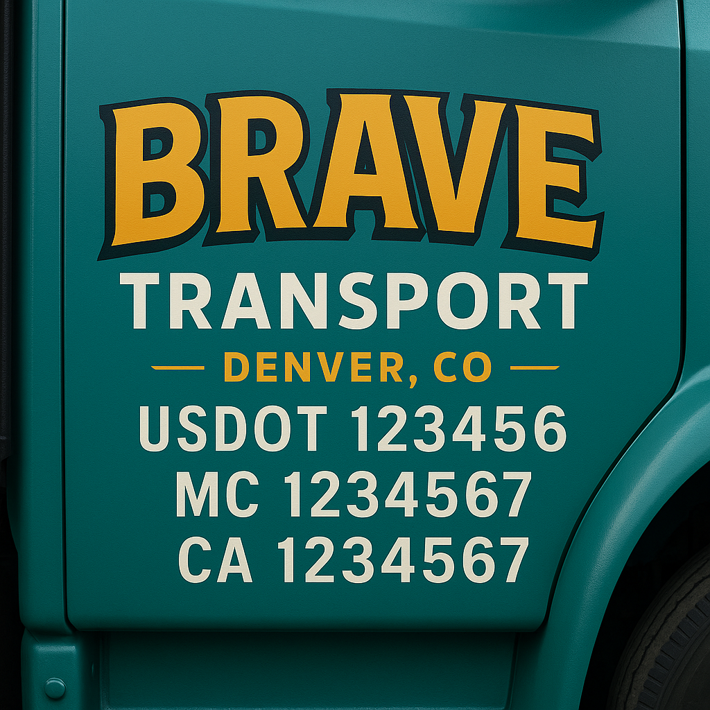 Custom Truck Door Decal Sticker Label Signs For Compliance | USDOT Truck Door Decal Lettering For Trucking & Transport Companies