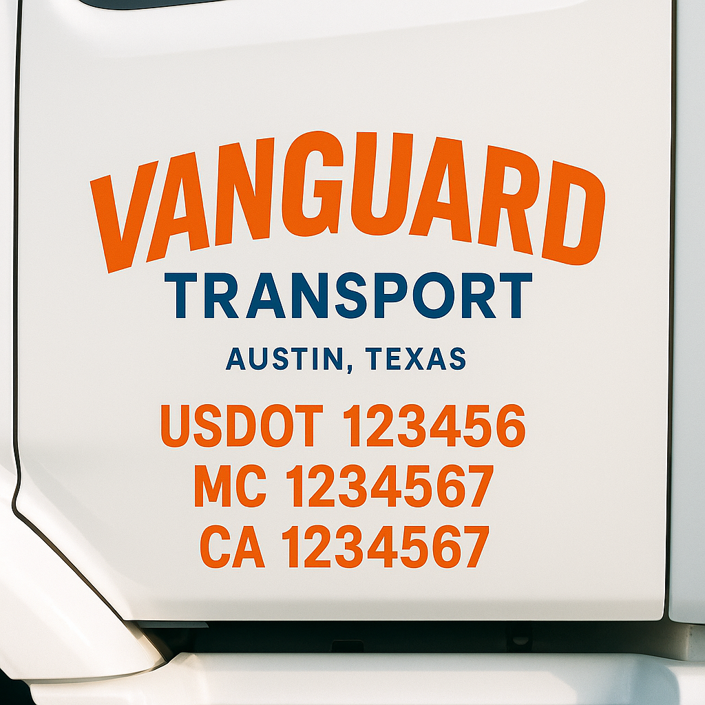 Custom Truck Door Decal Sticker Label Signs For Compliance | USDOT Truck Door Decal Lettering For Trucking & Transport Companies