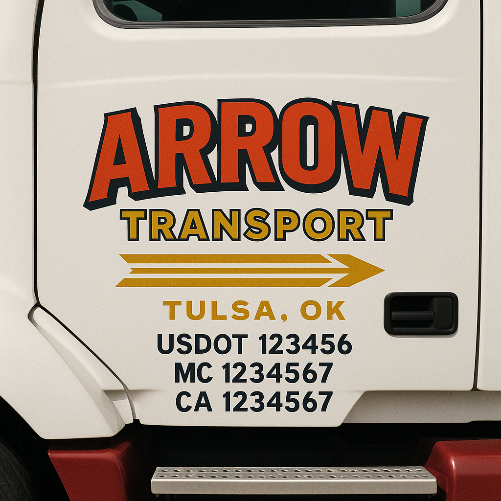 Custom Truck Door Decal Sticker Label Signs For Compliance | USDOT Truck Door Decal Lettering For Trucking & Transport Companies