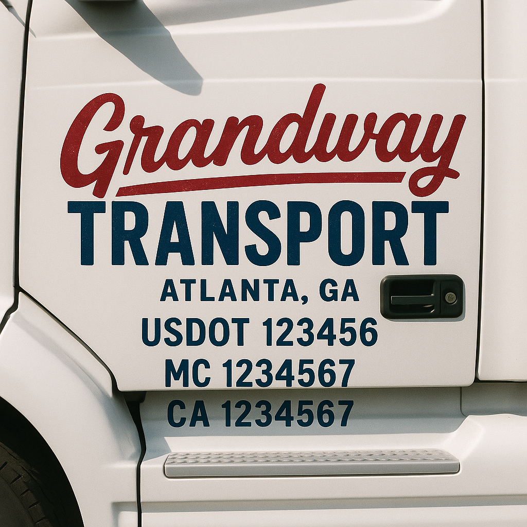 Custom Truck Door Decal Sticker Label Signs For Compliance | USDOT Truck Door Decal Lettering For Trucking & Transport Companies