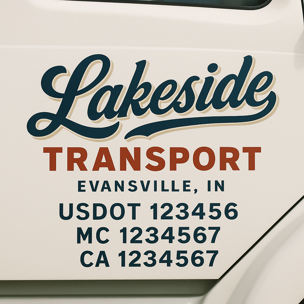 Custom Truck Door Decal Sticker Label Signs For Compliance | USDOT Truck Door Decal Lettering For Trucking & Transport Companies