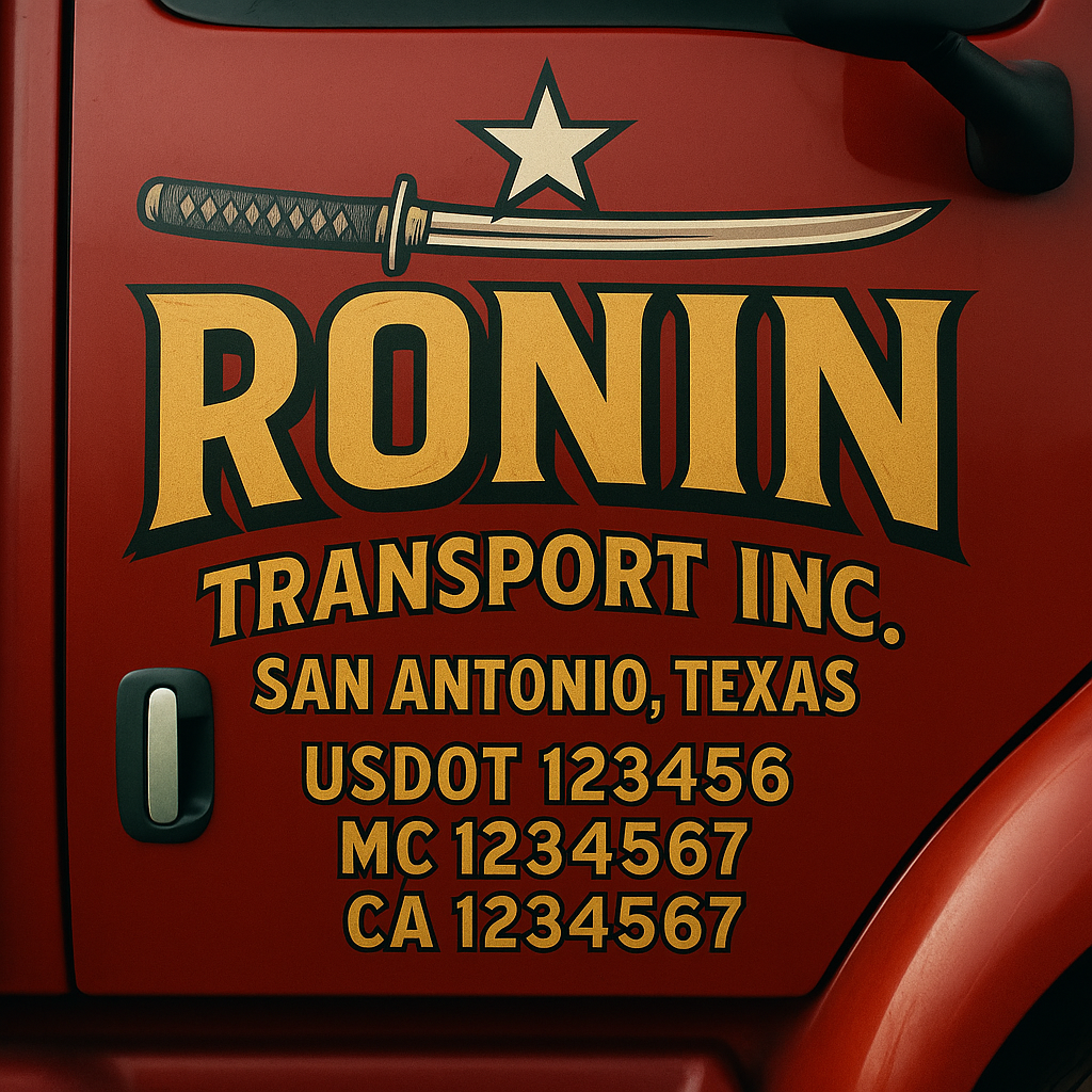 Custom Truck Door Decal Sticker Label Signs For Compliance | USDOT Truck Door Decal Lettering For Trucking & Transport Companies