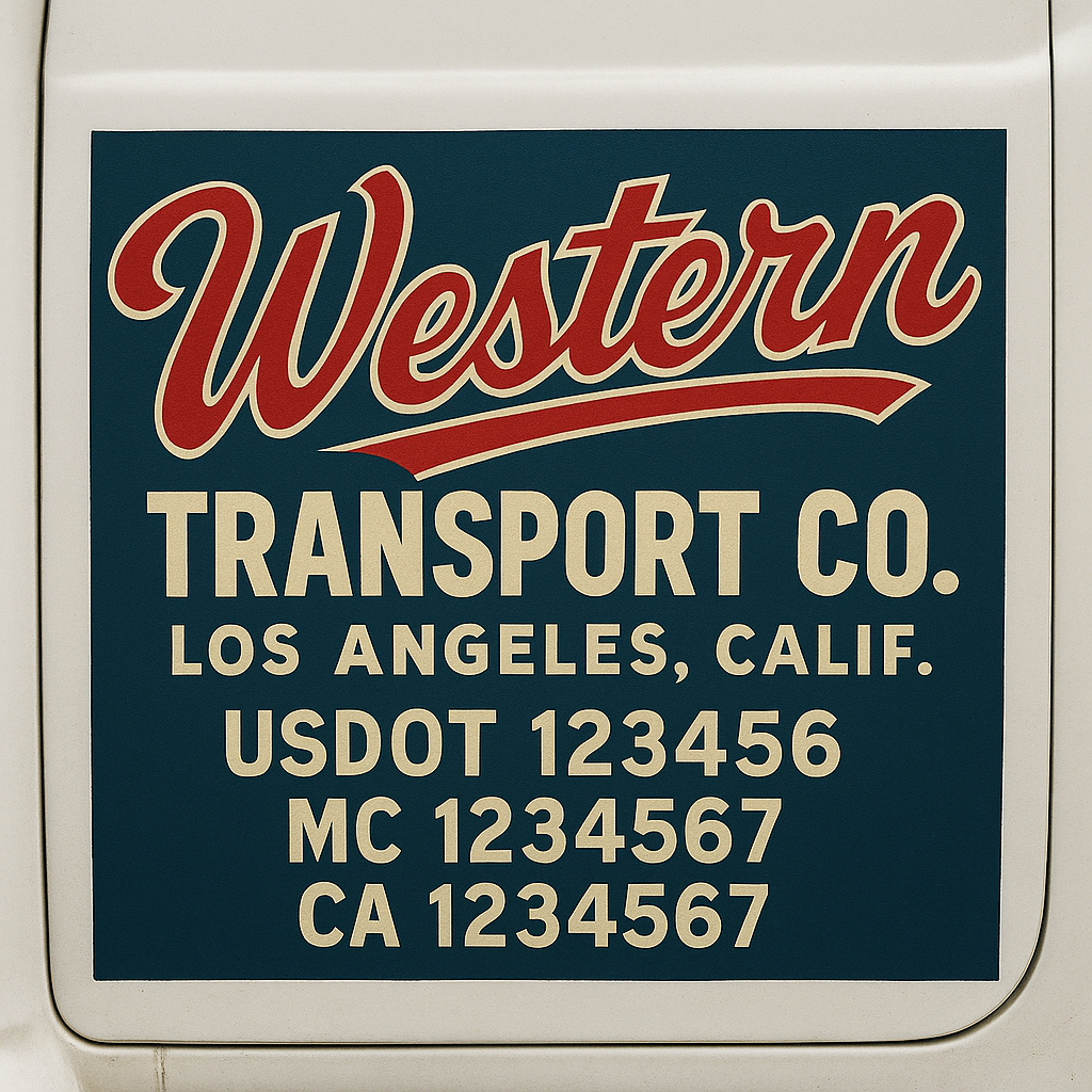 Custom Truck Door Decal Sticker Label Signs For Compliance | USDOT Truck Door Decal Lettering For Trucking & Transport Companies