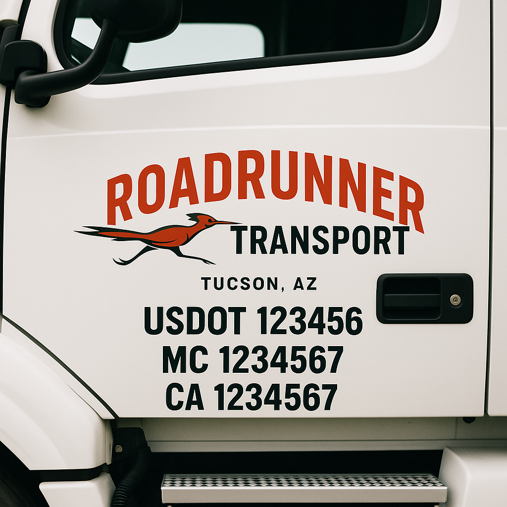 Custom Truck Door Decal Sticker Label Signs For Compliance | USDOT Truck Door Decal Lettering For Trucking & Transport Companies